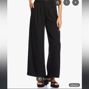 Gianni Bini Nora Wide Leg Crepe Trousers, black, 6